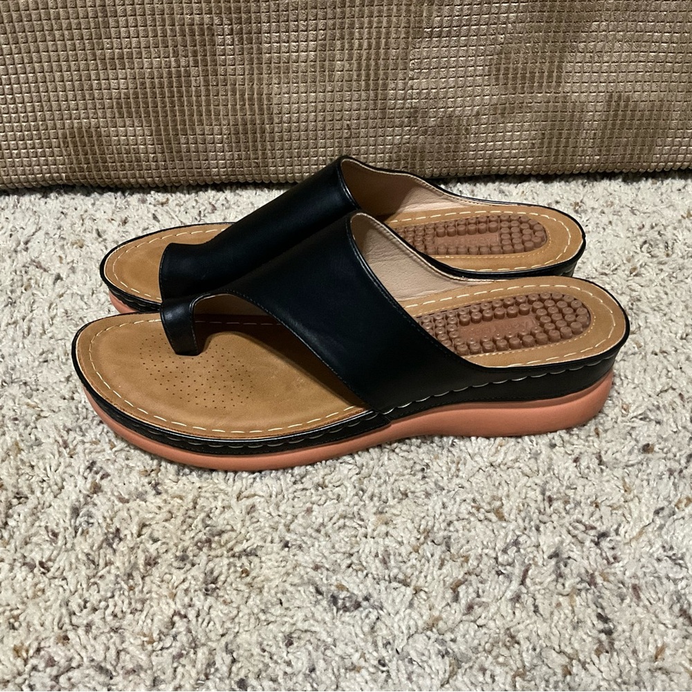 Aomigoct sandals for women’s size 42 black